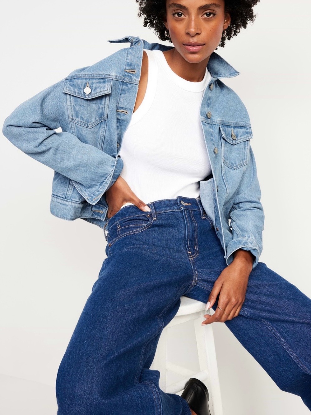 Old Navy Light Blue Denim Trucker Jacket - Picture 11 of 13